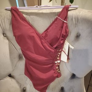 Bathing suit  with more coverage ,Gottex ,US 10, color wine burgundy